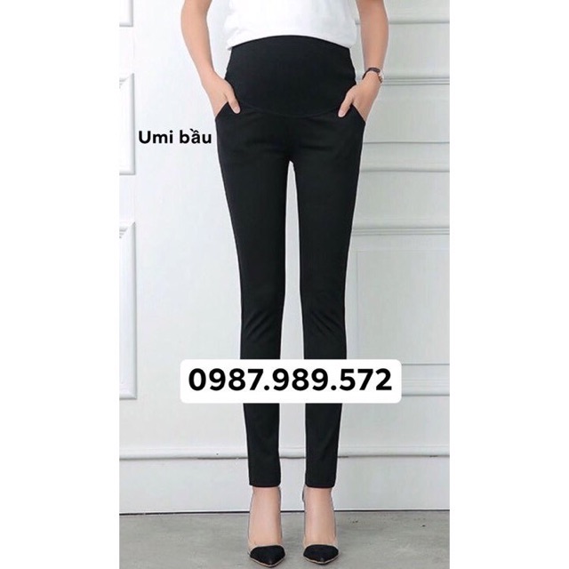 Quần bầu umi Dáng legging cạp chữ.