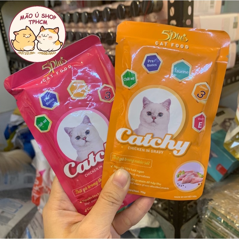 PATE CATCHY 5PLUS GÓI 70g-PATE CHO MÈO