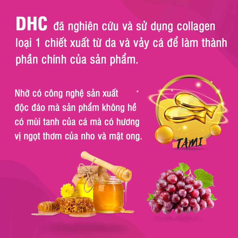 Collagen dạng nước DHC Nhật Bản làm đẹp và trẻ hóa da bổ sung vitamin C thực phẩm chức năng hộp 10 lọ TM-DHC-CB7