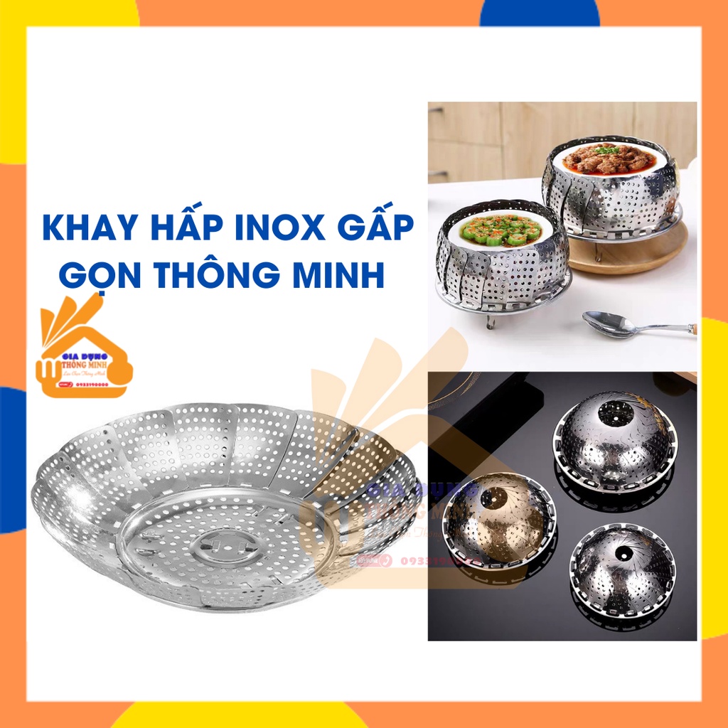 Khay hấp thực phẩm inox cao cấp - Có chân đế hấp cách thuỷ tiện lợi - K35