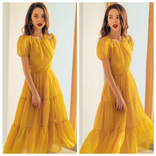 Đầm maxi lụa bèo tầng -HBV1041