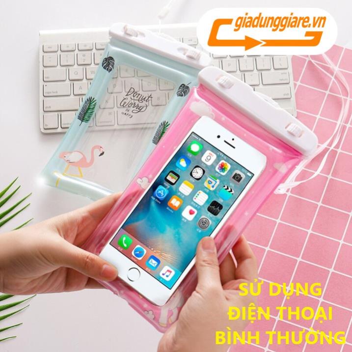 Túi đựng điện thoại chống nước viền PHAO  không ảnh hưởng cảm ứng màn hình có dây đeo du lịch - giadunggiare.vn