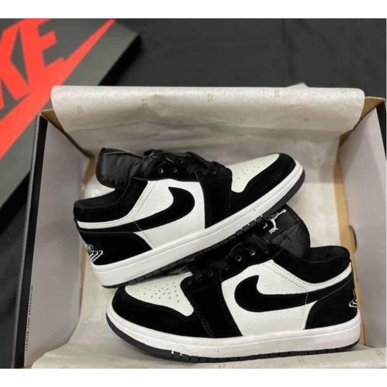 Giày Nike Jordan Panda JD1 Cổ Thấp Đen Trắng Bản Da Nỉ Full Box Bill | BigBuy360 - bigbuy360.vn