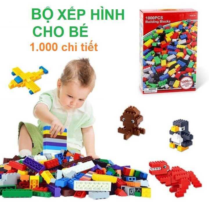 Bộ Đồ Chơi xếp hình cho bé 1000 chi tiết – Nhựa an toàn – Bộ lắp ghép cho trẻ em - Quà tặng sinh nhật ý nghĩa của cha mẹ