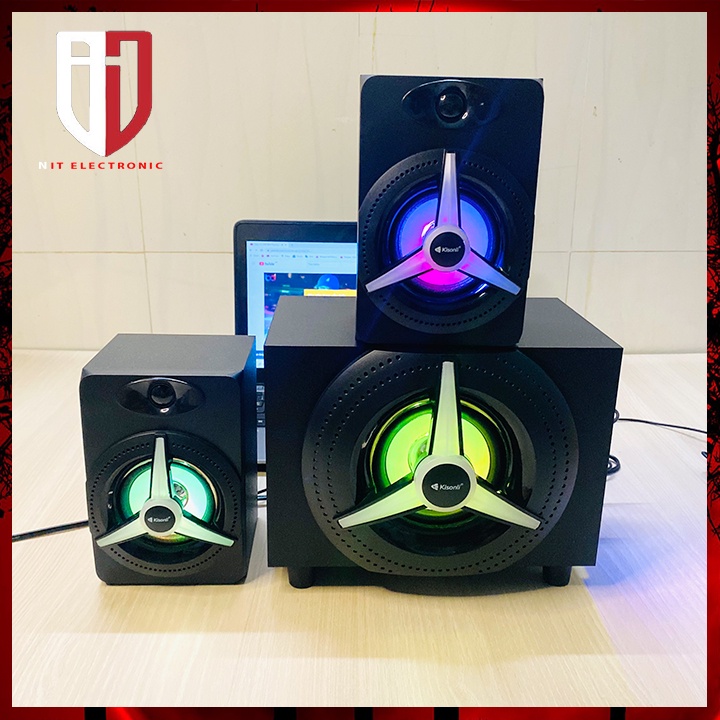 Loa máy vi tính bluetooth công suất lớn KISONLI TM-7000A led RGB loa laptop pc nghe nhạc để bàn có dây
