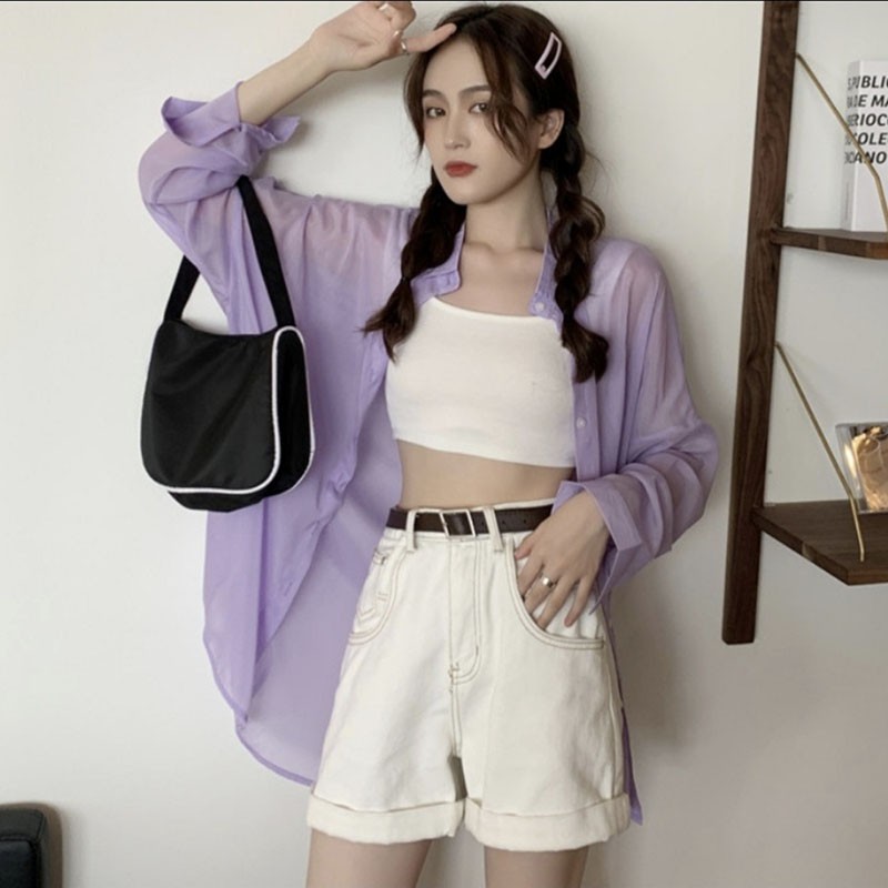 Áo Sơ Mi Chất Voan Mỏng, Sơ Mi Khoác Ngoài SM415- Lolla_Fashion