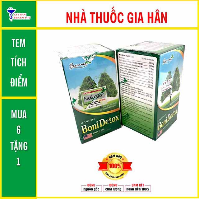 Viên Uống BoniDetox - Giúp Giải độc Phổi, Phòng Ngừa Ung Thư Phổi Hộp 30 Viên