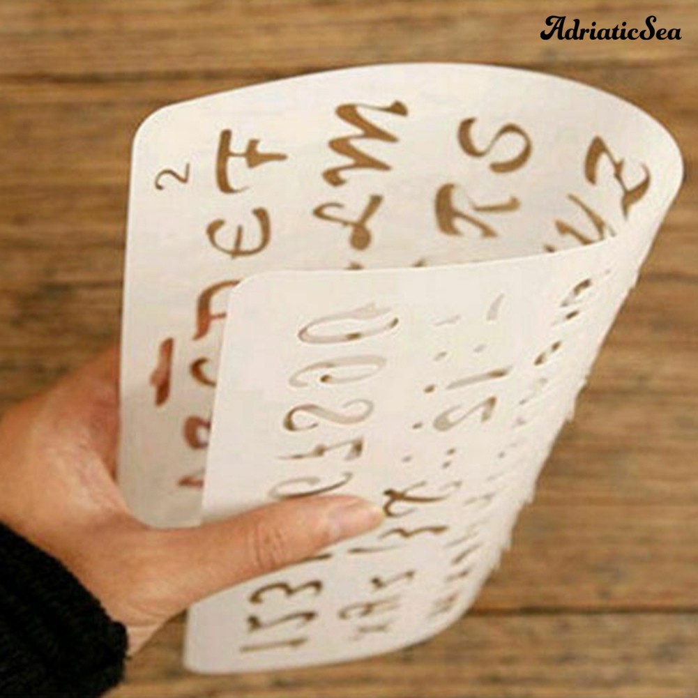 Khuôn stencil bảng chữ cái chữ số handmade bằng nhựa DIY