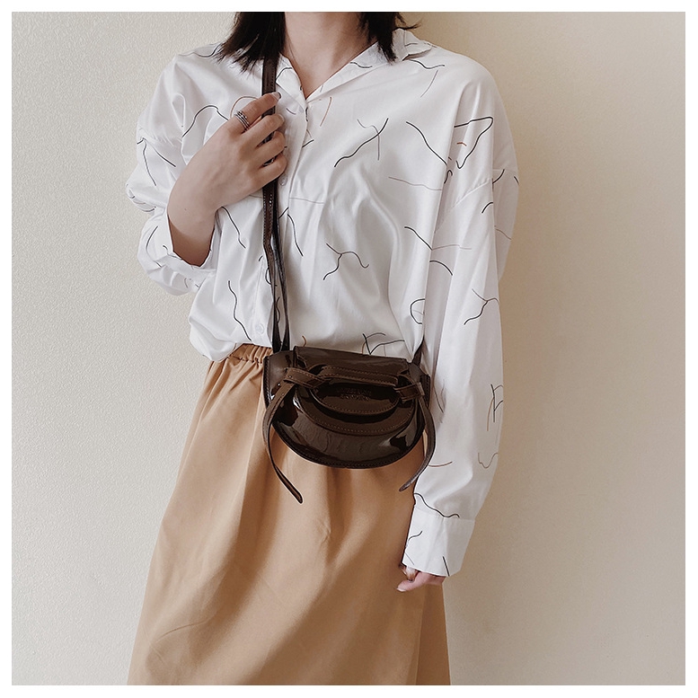 Túi đeo chéo JASMIN NOIR bằng da PU mini phong cách dễ thương thời trang