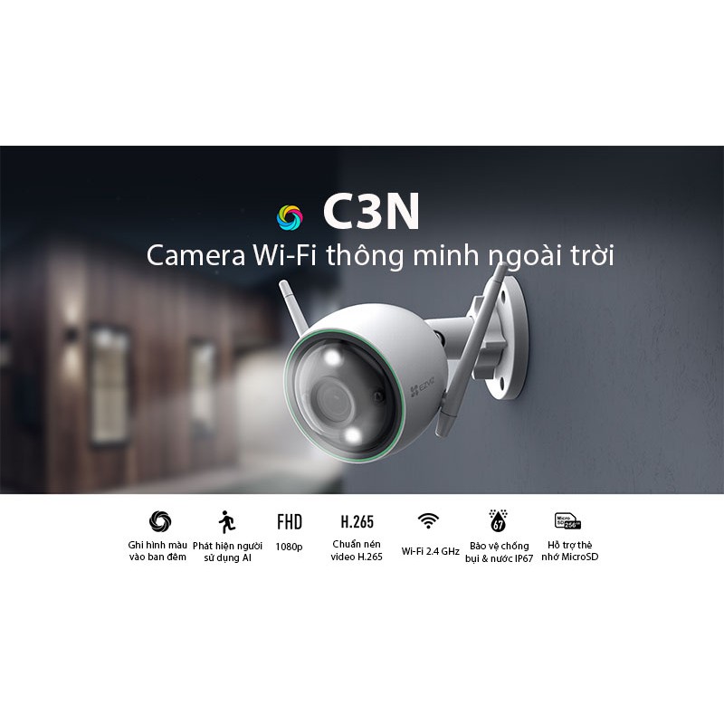 Camera Wifi Ezviz C3N 1080P (Full Color – Có màu ban đêm)