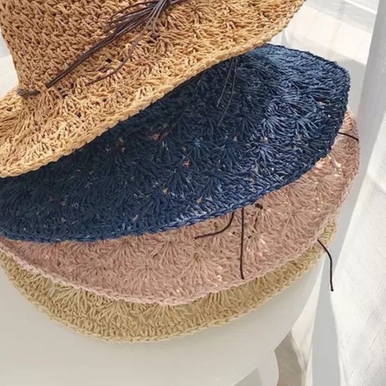 MŨ / NÓN CÓI ( ĐI BIỂN ) MỀM VINTAGE THẮT NƠ
