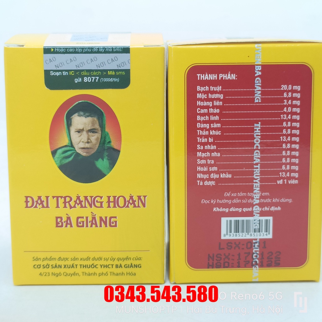 Đại Tràng Hoàn Bà Giằng lọ 240 viên