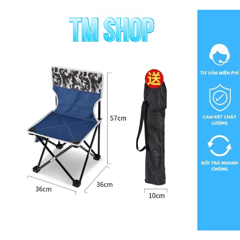 Ghế xếp gấp gọn kèm túi đựng Ghế gấp đi câu cá và đi phượt vải dù khung nhôm cao cấp đế cao su kiểu dáng Quân Đội | BigBuy360 - bigbuy360.vn