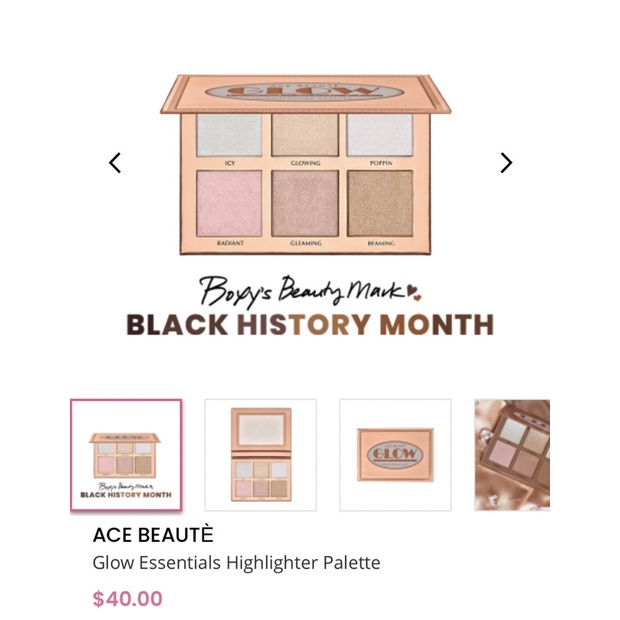 (Tách set Boxy Charm ) Bảng phấn bắt sáng highlighter ACE BEAUTY GLOW ESSENTIALS HIGHLIGHTER PALETTE