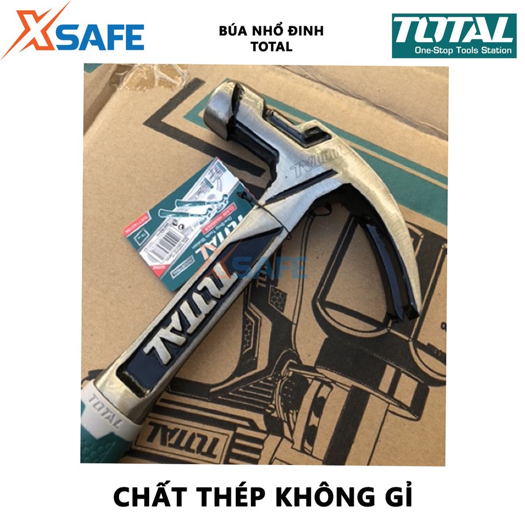 Búa nhổ đinh cầm tay mini TOTAL thép carbon 45, độ cứng vượt trội, chống oxi hóa cao - chính hãng - xsafe