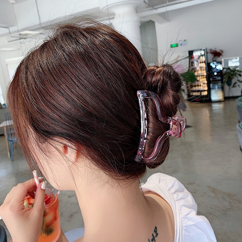 Kẹp Tóc Nhựa Acrylic Trong Suốt Nhiều Màu Phong Cách Hàn Quốc