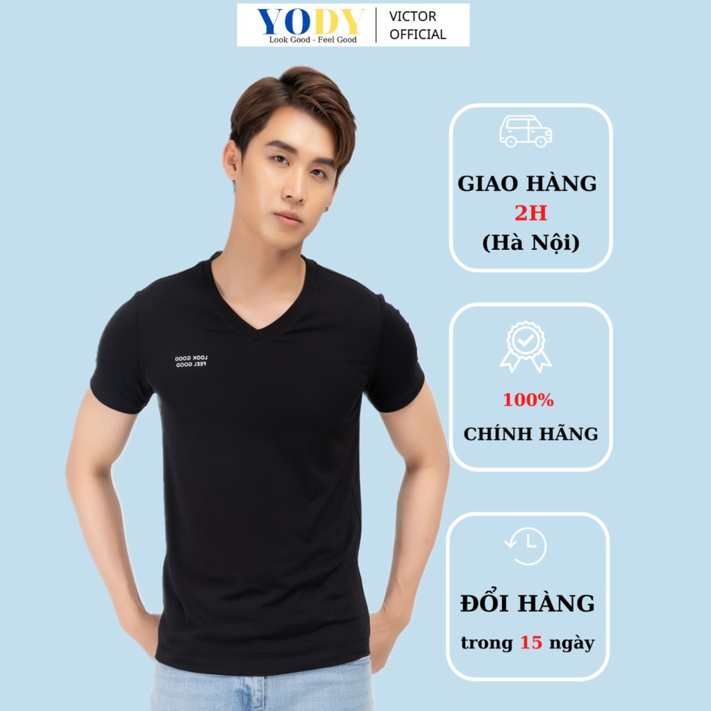 Áo Thun Nam YODY Cổ Tim Tay Ngắn Chất Mềm Mịn Mã SP PPM3997