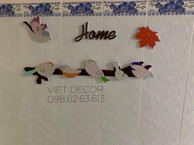 TRANH DECOR Dán tường Trang trí Nhà cửa – Bộ tranh Dán tường Đàn Chim Cúc Cu -  Fomex Dày dặn, Có sẵn băng keo đi kèm