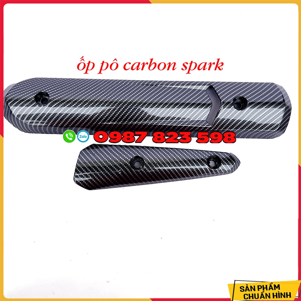 Ốp Pô Spark Carbon Gắn Sirius, Ex 2010 Chế Gắn Cho Nhiều Xe