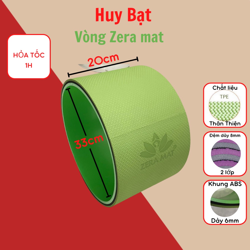 Vòng Yoga Zera Mat 20cm Hỗ Trợ Tập Yoga Bảng Lưng 20cm Chống Lật Khung Abs Chắc Chắn Chịu Lực 200kg Đệm Tpe Êm Ái.