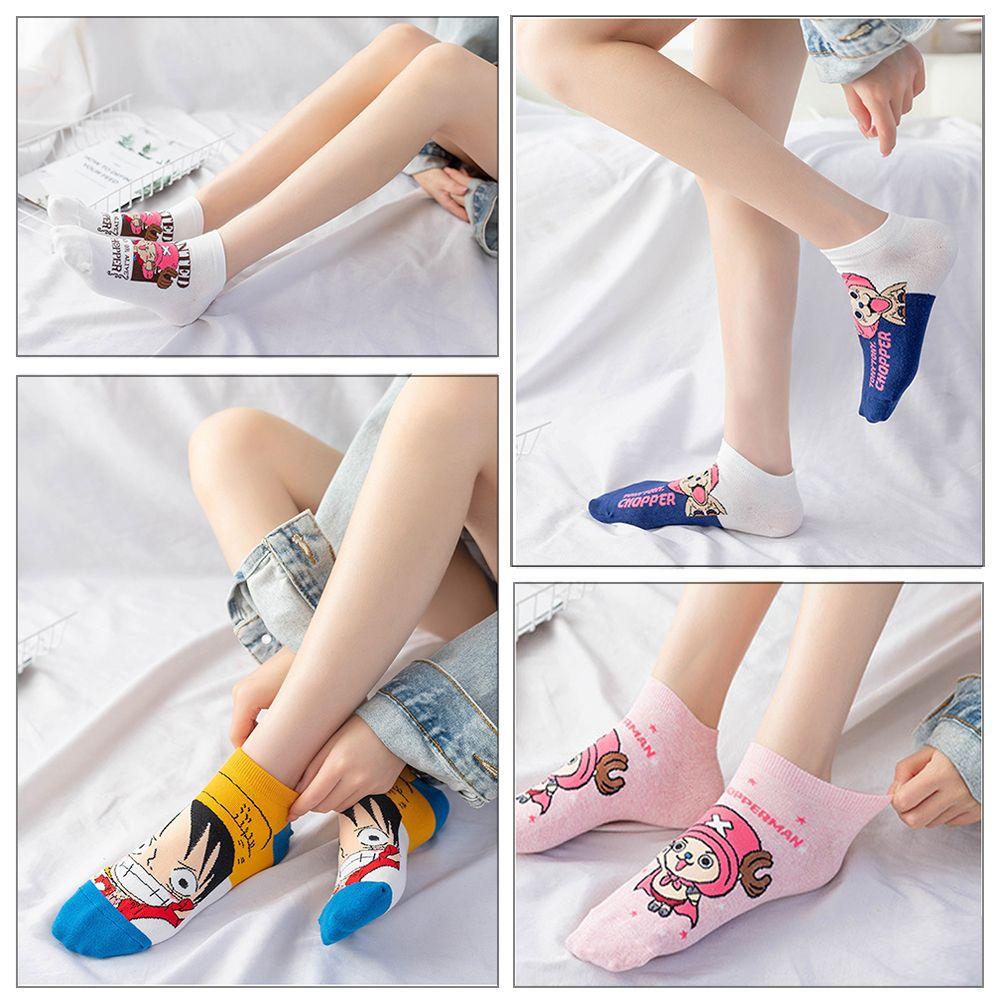 1 Đôi Tất Ngắn In Hình Luffy Chopper Hoạt Hình 10 Kiểu