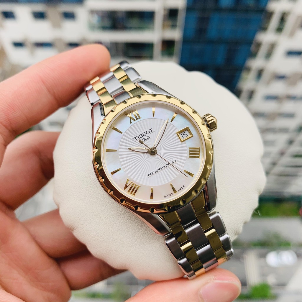 Đồng hồ Nữ chính hãng Tissot Lady T072.207.22.118.00 Automatic--Máy cơ tự động-Dây kim loại Demi vàng cao cấp-Size 34mm