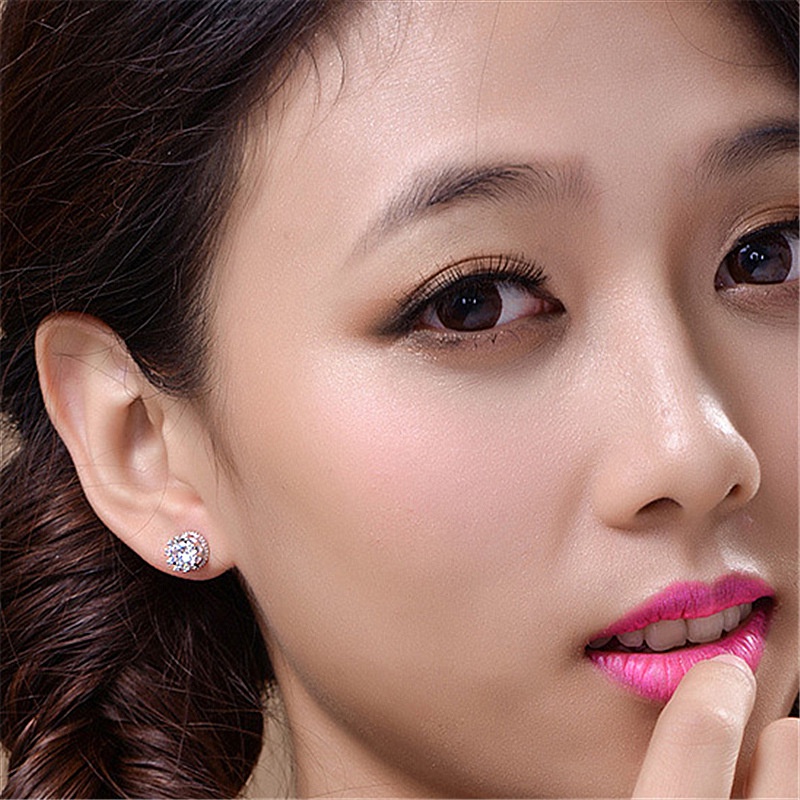 Bông tai mạ bạc 925 hình vương miện phong cách hàn quốc thời trang