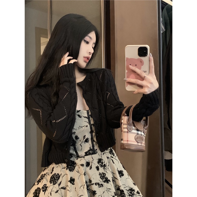 Porozi  Áo Khoác Cardigan Dệt Kim Tay Dài Phong Cách Hàn Quốc Thời Trang Cho Nữ