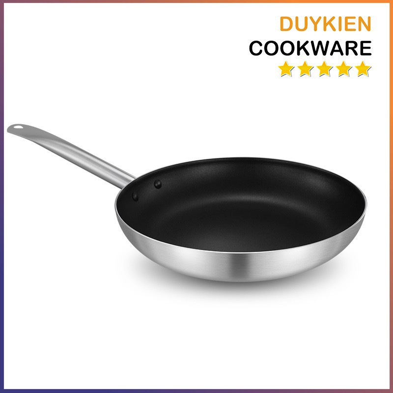 Chảo Chống Dính Inox Đáy Từ Silverware Hàng Dày Dặn, Sáng Bóng Sang Trọng, Tiêu Chuẩn Sử Dụng Nhà Hàng, Khách Sạn