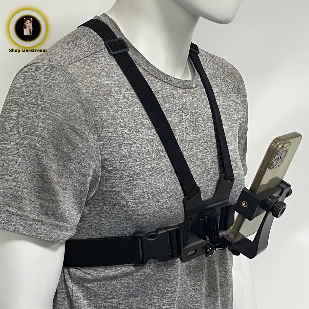 Dây đai đeo điện thoại trước ngực làm camera hành trình chuyên dụng khi đi xe đạp, moto, xe máy