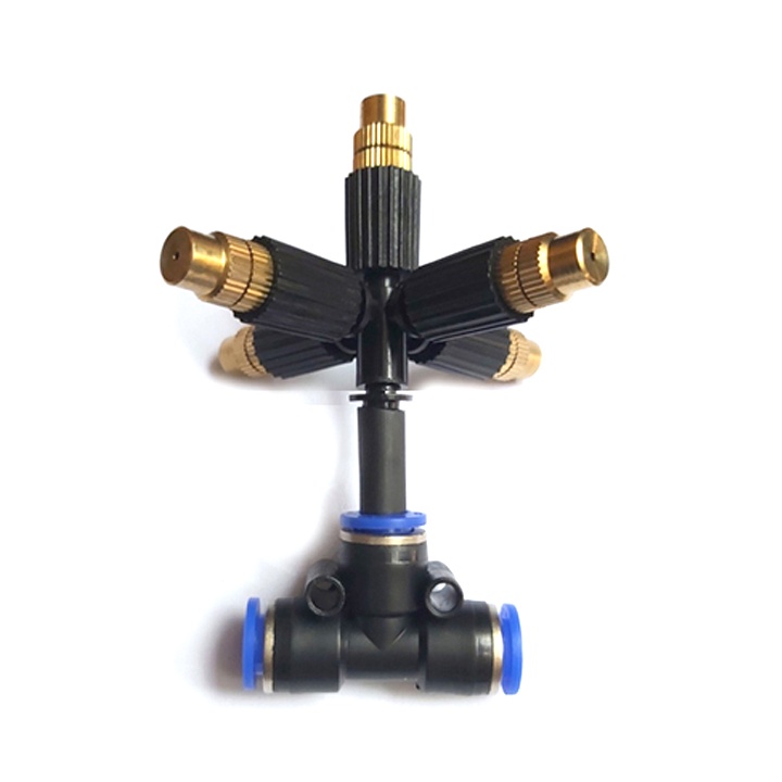Béc tưới phun sương 5 hướng đầu đồng , đầu nối 6mm, 8mm, 21mm...