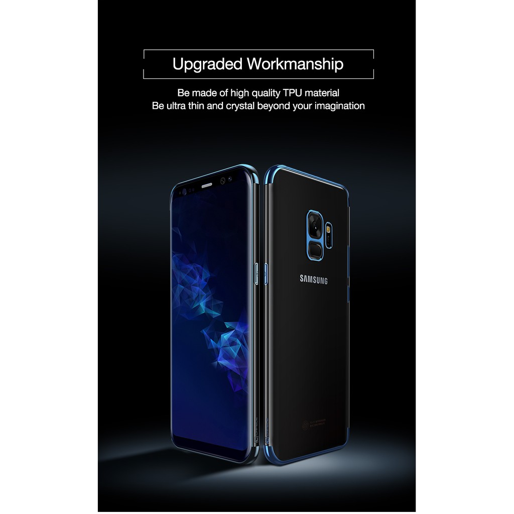Ốp lưng Samsung S9 dẻo trong suốt viền xi màu