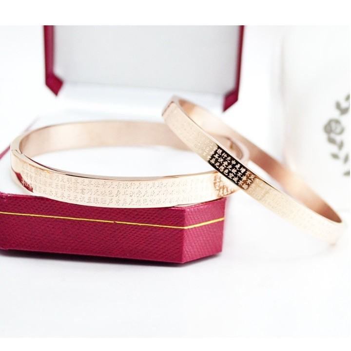 Vòng Tay Khắc Bát Nhã Tâm Kinh Titan Ko Đen TT 1813