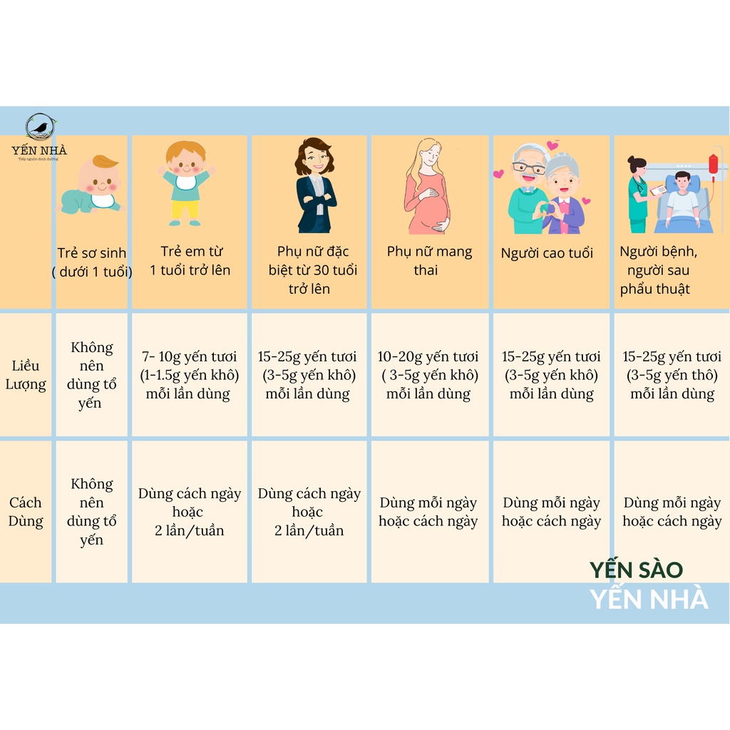 Hộp lớn 10 gói Yến sào nhỏ nguyên chất MIX nhiều loại kèm hướng dẫn chưng yến Yến Nhà