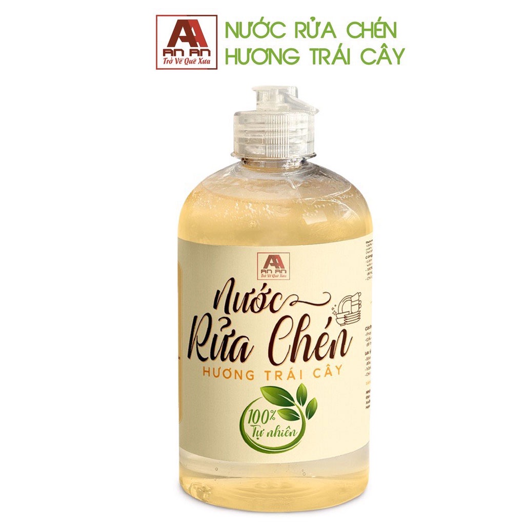 Nước rửa chén An An nguyên liệu tự nhiên bò hòn, dứa, cam, thảo dược - 500ml