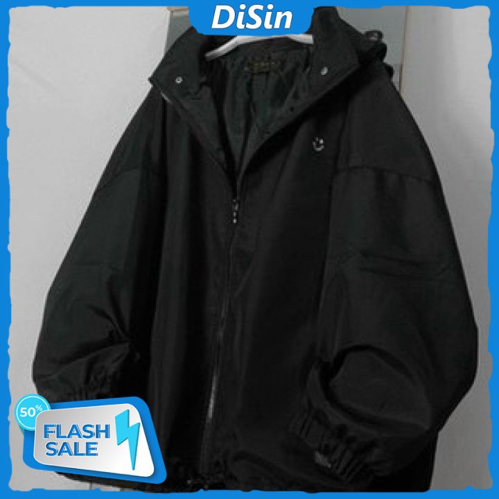 Áo Khoác Dù Nữ , Nón Rời , Mẫu Trơn Thiết Kế Đơn Giản , Khóa Kéo Tiện Lợi , Áo Form Rộng Dáng Suông Cực Thoải Mái