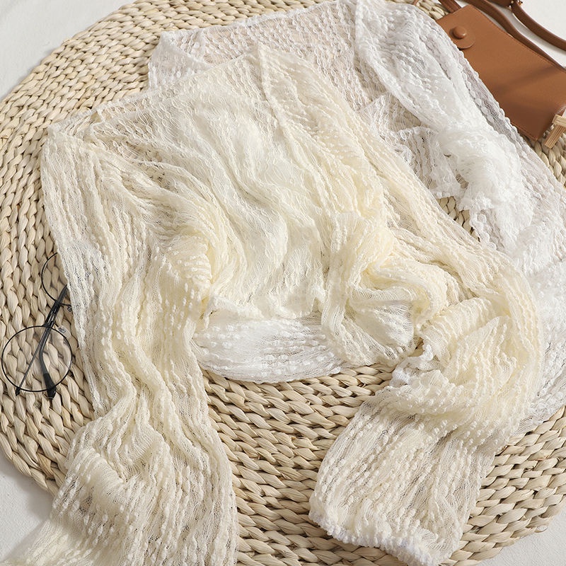 Áo Khoác Ren Mỏng Dáng Ngắn Thời Trang Mùa Hè Hàng Mới Dành Cho Nữ 2023