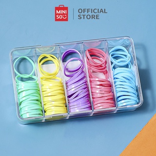 Set 150 dây thun cột tóc Miniso nhiều màu sắc có hộp xinh xắn - Hàng chính hãng