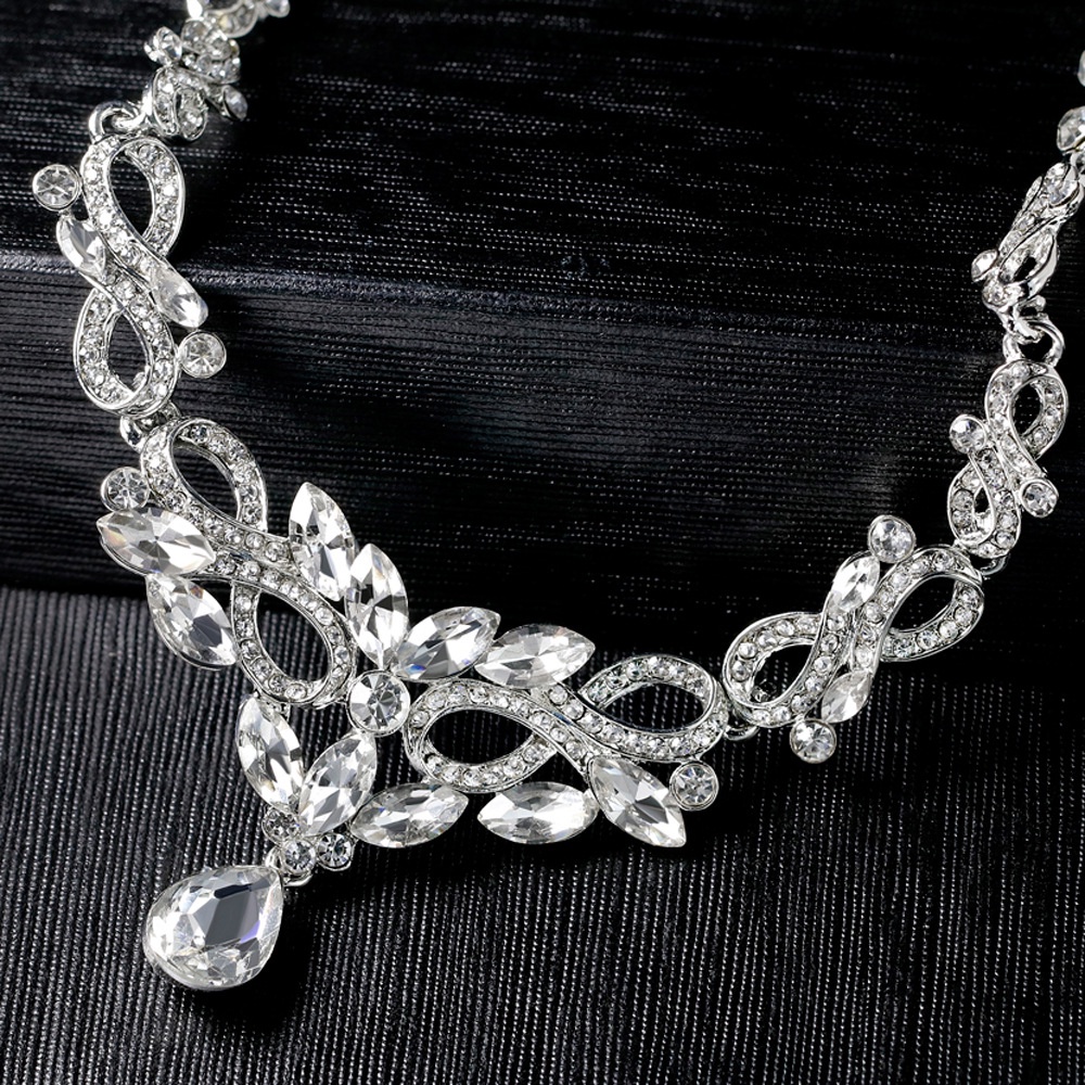 Bộ Trang Sức Bằng Hợp Kim Đính Pha Lê Cao Cấp Thời Trang