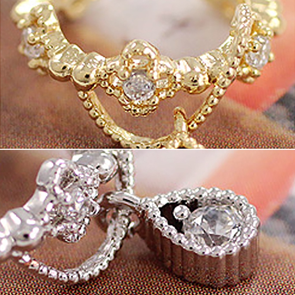 Khuyên vành tai đơn hợp kim đính đá quý nhân tạo xinh xắn dành cho nữ