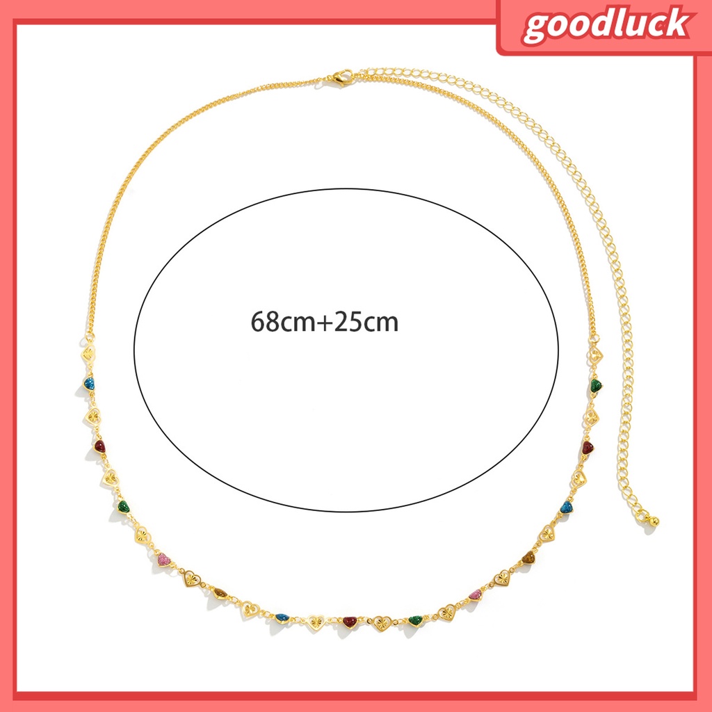 Goodluck| Dây Xích Kim Loại Đeo Thắt Lưng Mặt Hình Trái Tim Nhiều Màu Tùy Chỉnh Thời Trang Cho Nữ