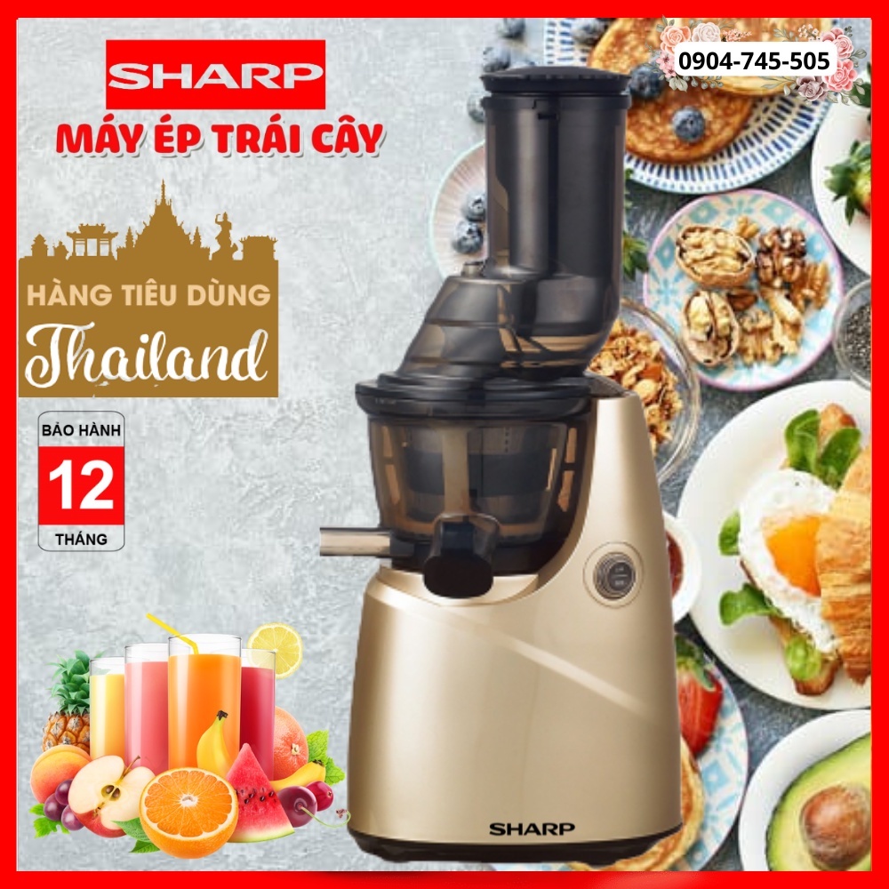 Máy Ép Chậm SHARP KS-689 Hàng Chính Hãng, Công Suất 250W,Cổ Máy To Ép Nguyên Trái Siêu Kiệt BH 12 Tháng