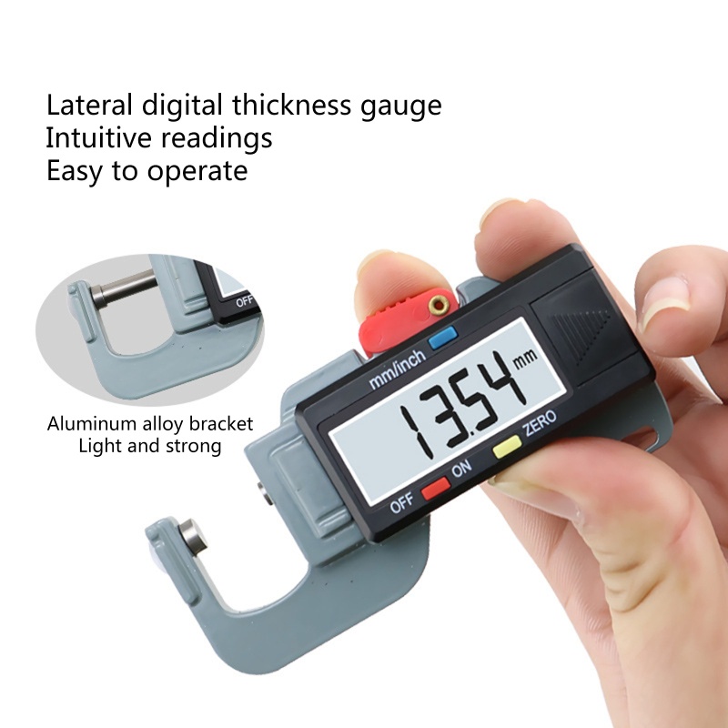 Thước Đo Độ Dày Đồng Hồ Điện Tử Màn Hình LCD 0-12 7mm Bằng Da