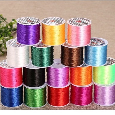 cuộn lớn 60m Dây cước thun lụa xỏ vòng hạt