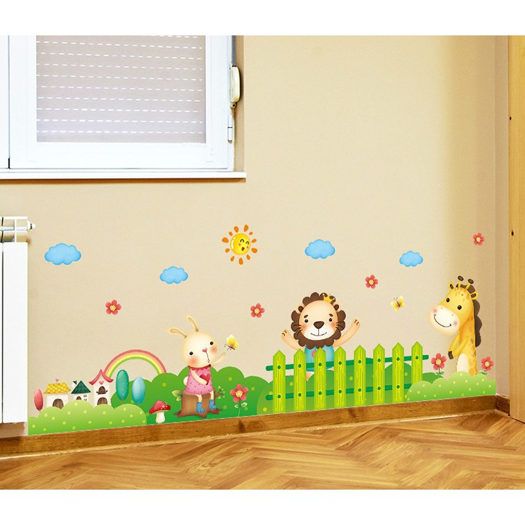 Decal dán tường chân tường thỏ | BigBuy360 - bigbuy360.vn