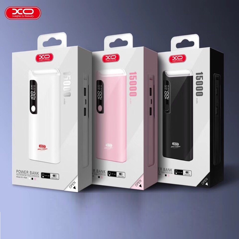 Pin sạc dự phòng 15.000 mAh Kèm đèn Led XO-PB26 - Hàng chính hãng