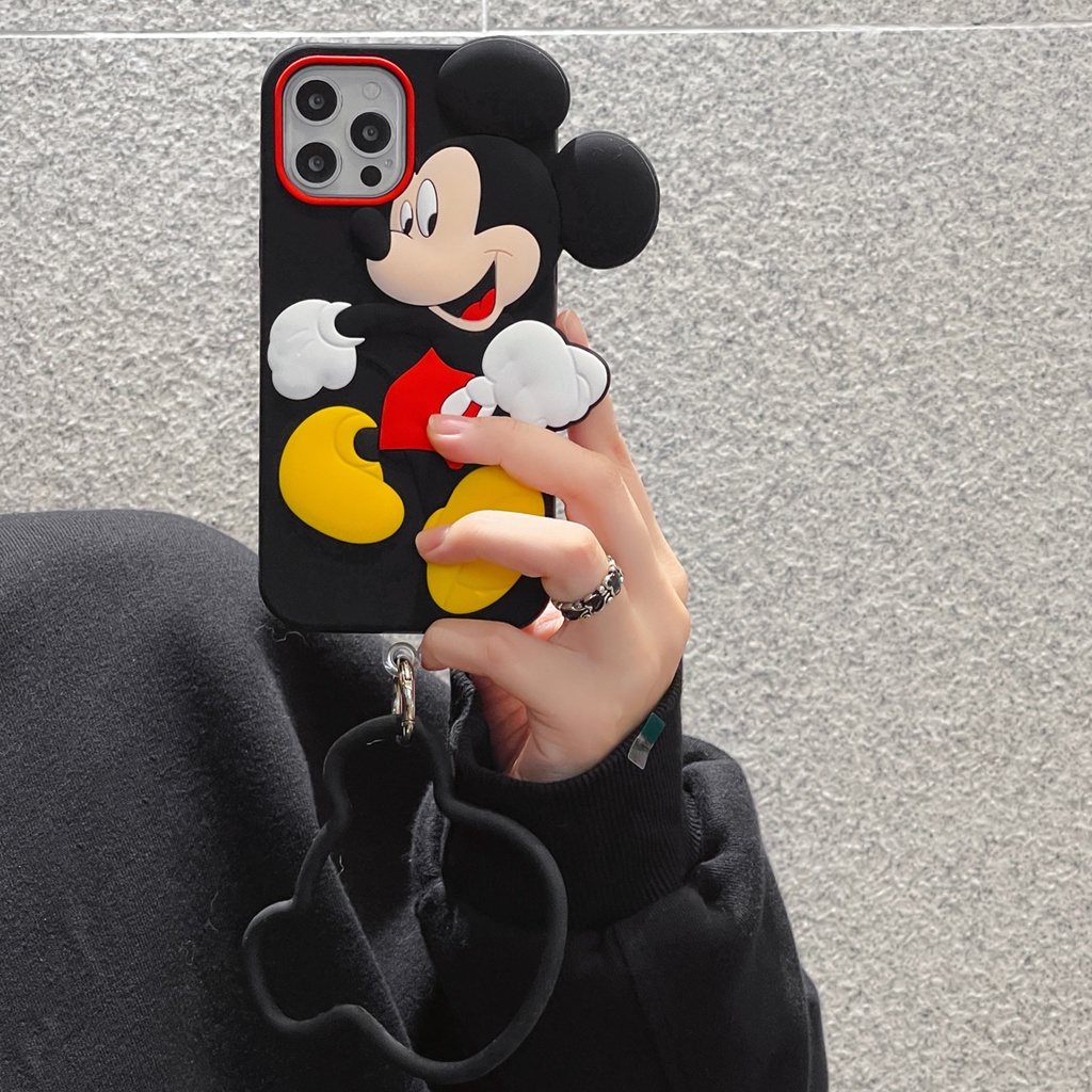 Ốp Điện Thoại Silicon Hình Mickey 3D Cho Iphone 6 6s 7 8 plus X XR XS 11 12 13 Pro max