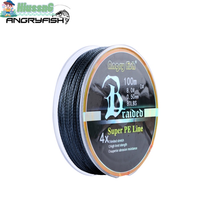 Cuộn Dây Câu 4 Sợi Bện 100m/109yds Siêu Bền 10LB-80LB Màu Đen