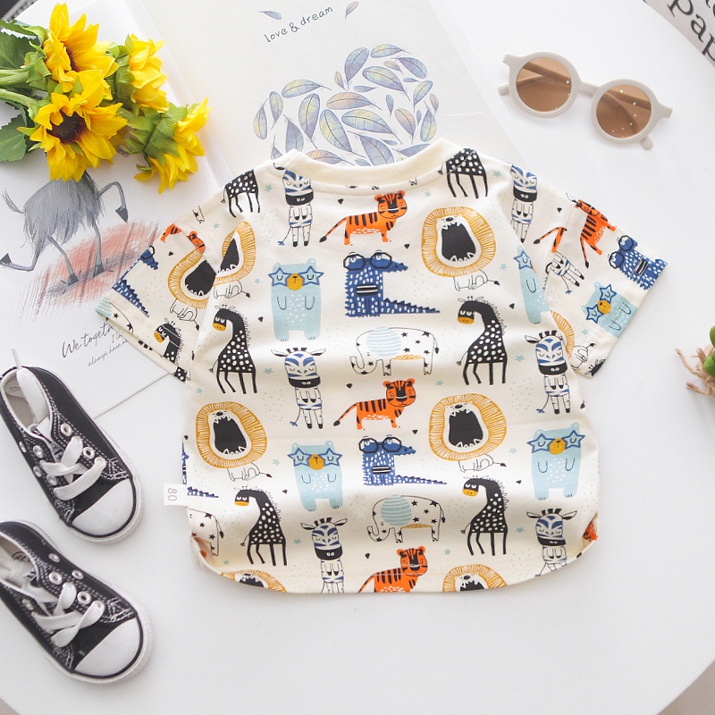 Áo Thun Thời Trang Mùa Hè Phong Cách Hàn Quốc Cho Bé Trai 0-6 Tuổi