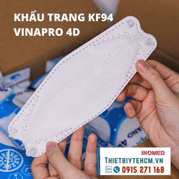 Túi 10 Khẩu Trang 4D Mask KF94 Vinapro dành cho người lớn